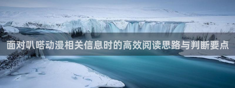 漫蛙三:面对叭嗒动漫相关信息时的高效阅读思路与判断要点配图